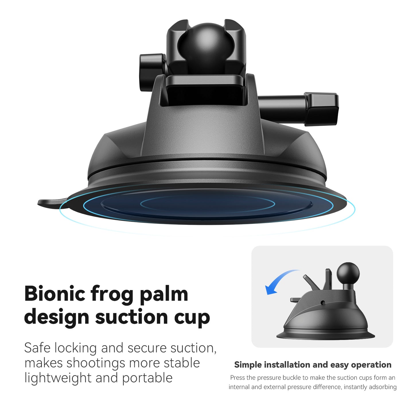 Universal Suction Cup Bracket Super Strong Suction For Dji Gopro13/Insta 360 Go3