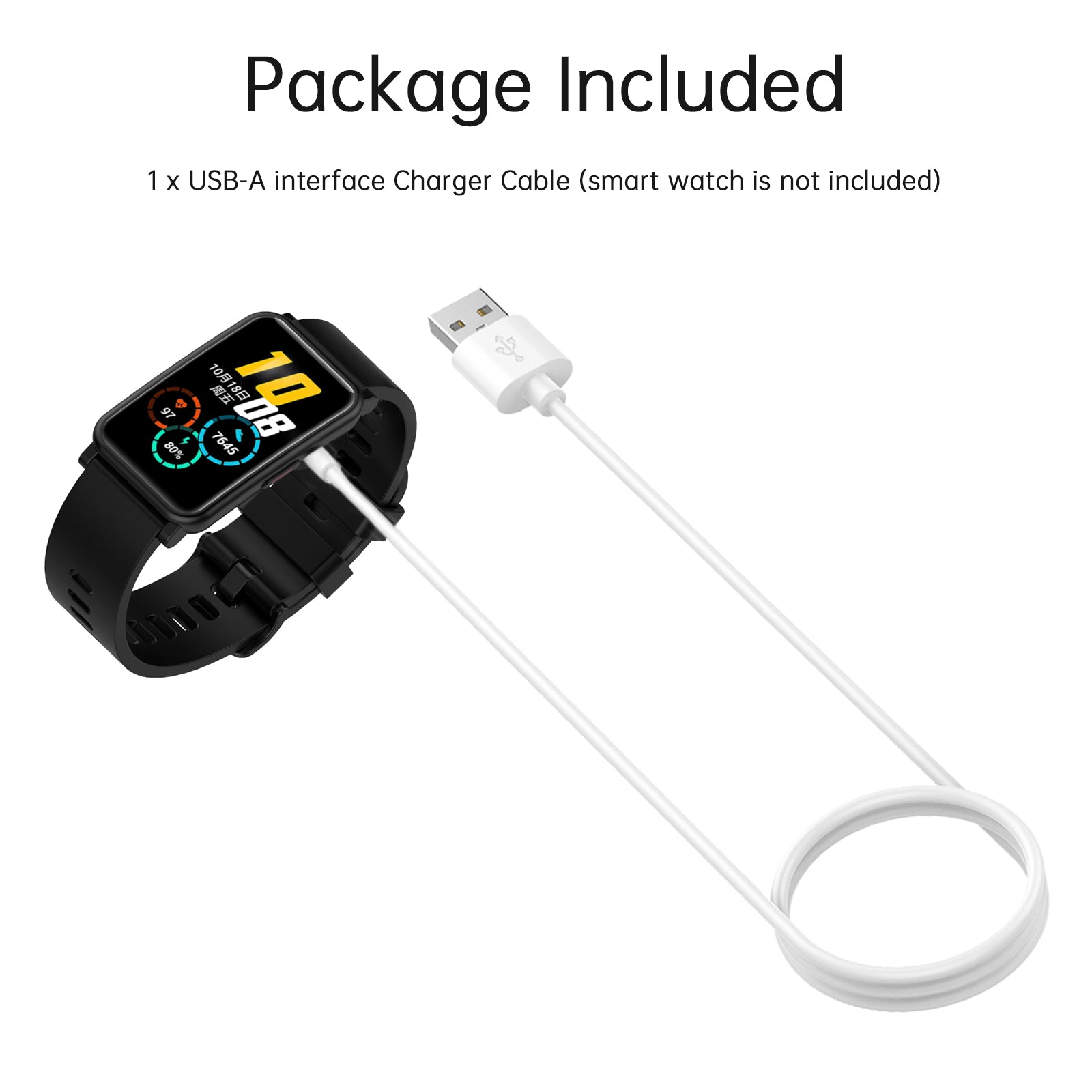 USB-A Charging Cable for Huawei Watch Fit 3, Band 9/8/7, Samsung Galaxy Fit3, Honor Band 7/6 & OPPO Band 2