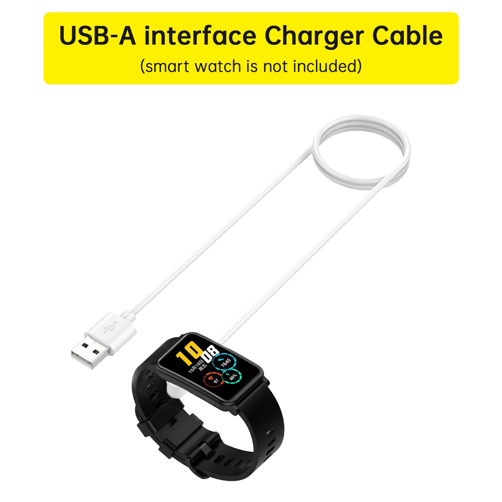 USB-A Charging Cable for Huawei Watch Fit 3, Band 9/8/7, Samsung Galaxy Fit3, Honor Band 7/6 & OPPO Band 2