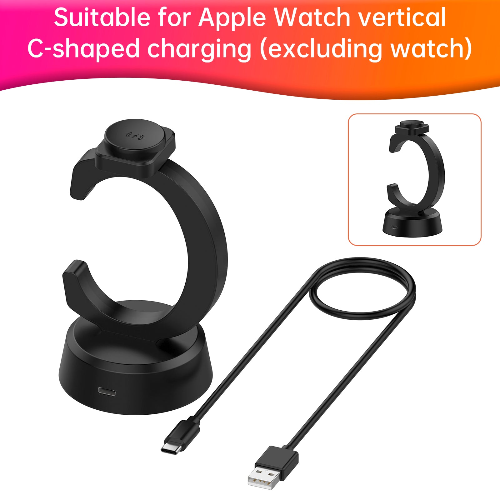 Apple Watch Vertical C-Shaped Charger iwatch Charging Stand Portable Replacement (Copy)