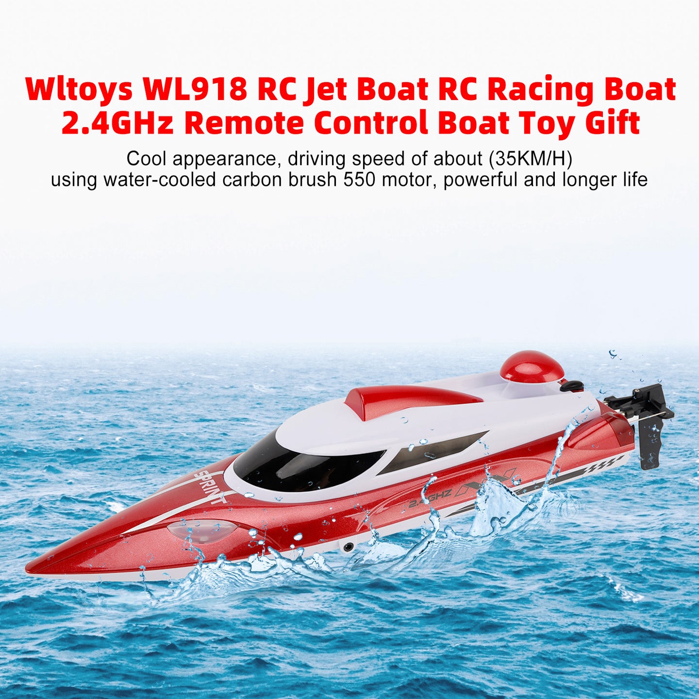 Wltoys WL918 RC Jet Boat RC Racing Boat 2.4GHz Remote Control Boat Toy Gift