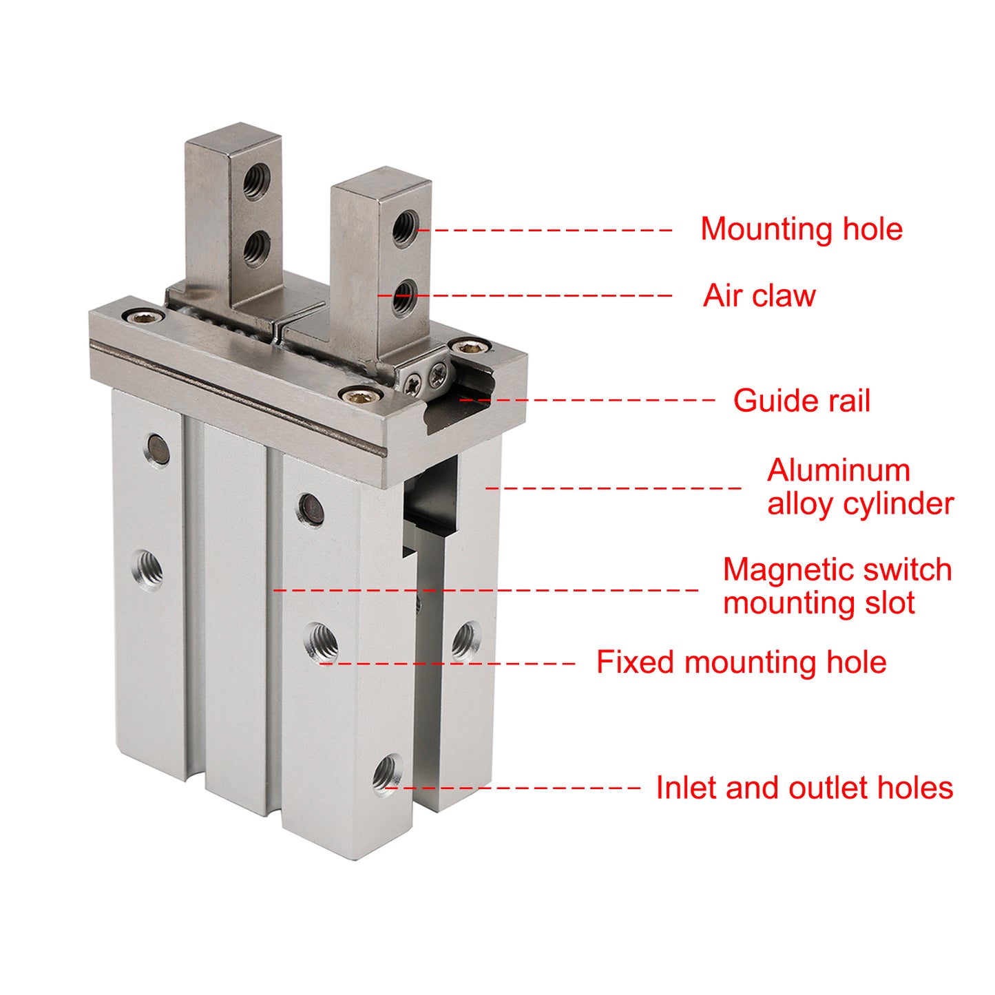 For SMC MHZ2-20D 20mm Parallel Air Gripper Cylinder Bore Pneumatic Part Finger