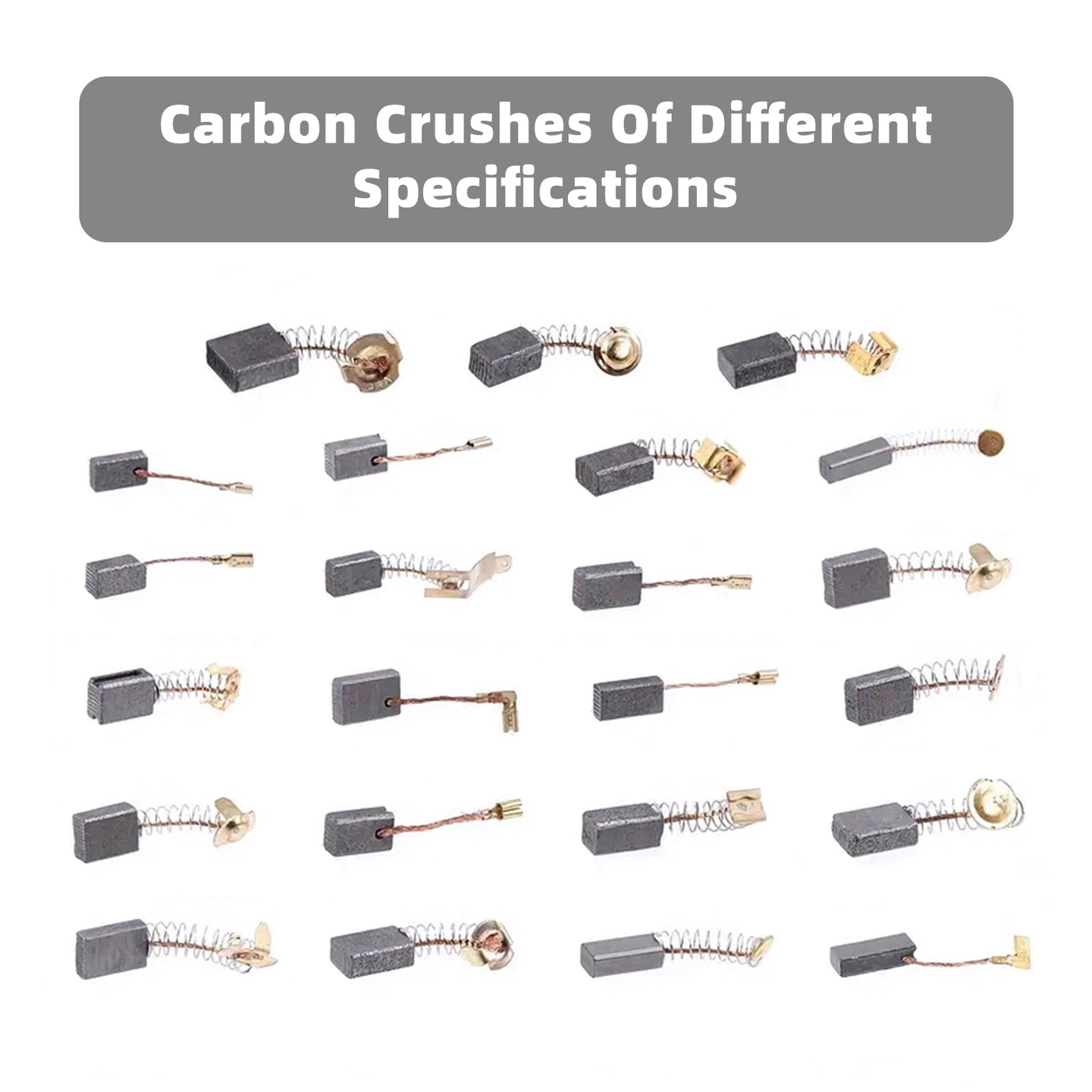 46Pcs Electric Motor Carbon Brushes 23 Sizes Replacement Repair Power Tool Part