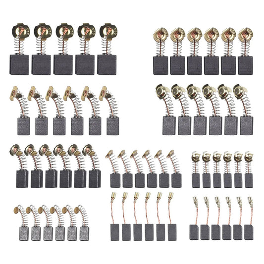 60Pcs 10 Sizes Electric Motor Carbon Brushes Replacement For Power Tool