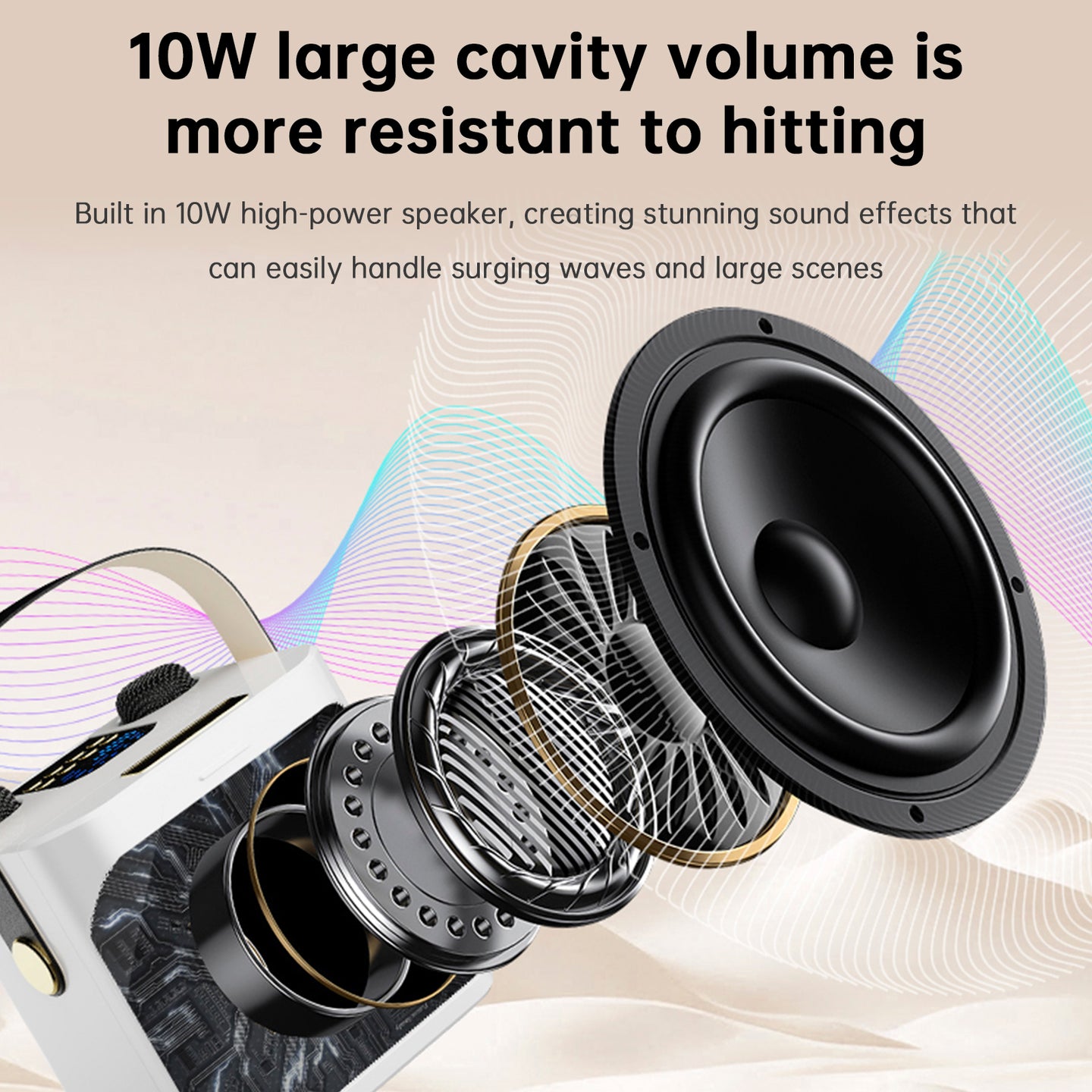 Wireless Bluetooth Speaker Dual Microphone Portable Karaoke Speaker Home Theater