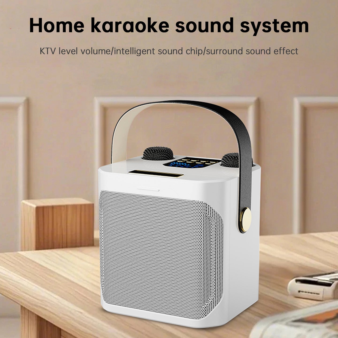 Wireless Bluetooth Speaker Dual Microphone Portable Karaoke Speaker Home Theater