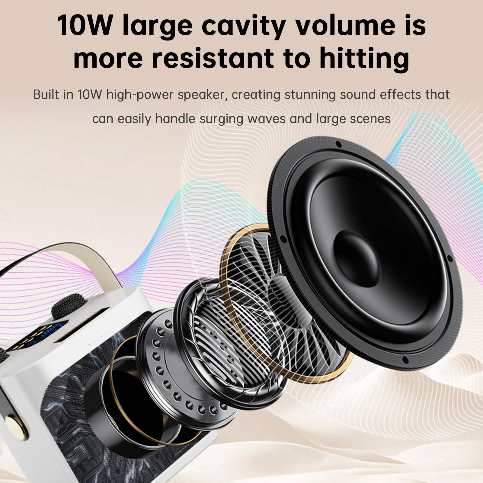 Wireless Bluetooth Speaker Dual Microphone Portable Karaoke Speaker Home Theater