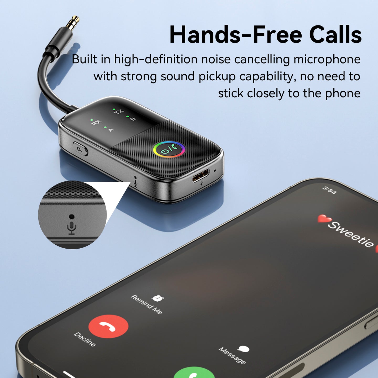 New Bluetooth Receiver Transmitter Two-in-One AUX Car Hands-free Audio Adapter