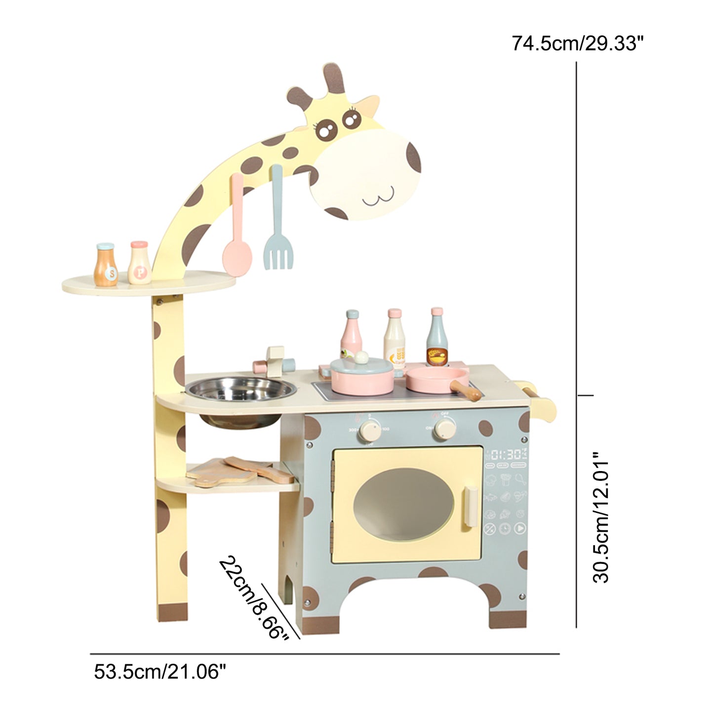 Animal Shape Play Kitchen Set Toy With Cooktop And Oven Gift For Kid Age 3+