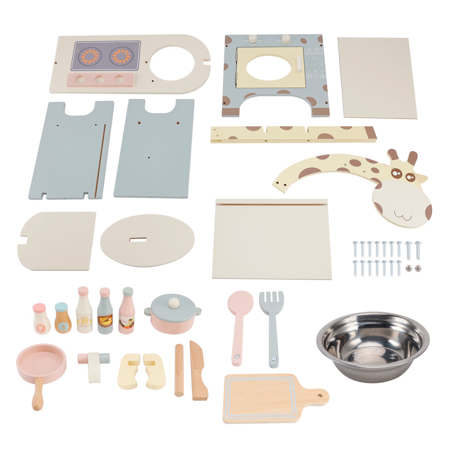 Animal Shape Play Kitchen Set Toy With Cooktop And Oven Gift For Kid Age 3+