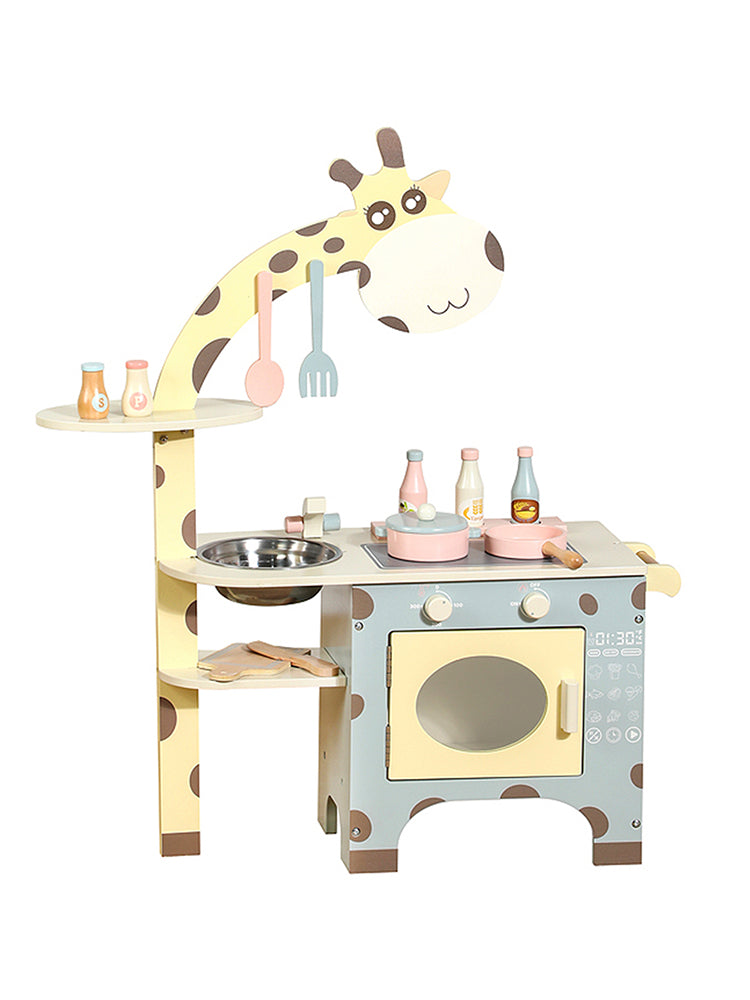 Animal Shape Play Kitchen Set Toy With Cooktop And Oven Gift For Kid Age 3+