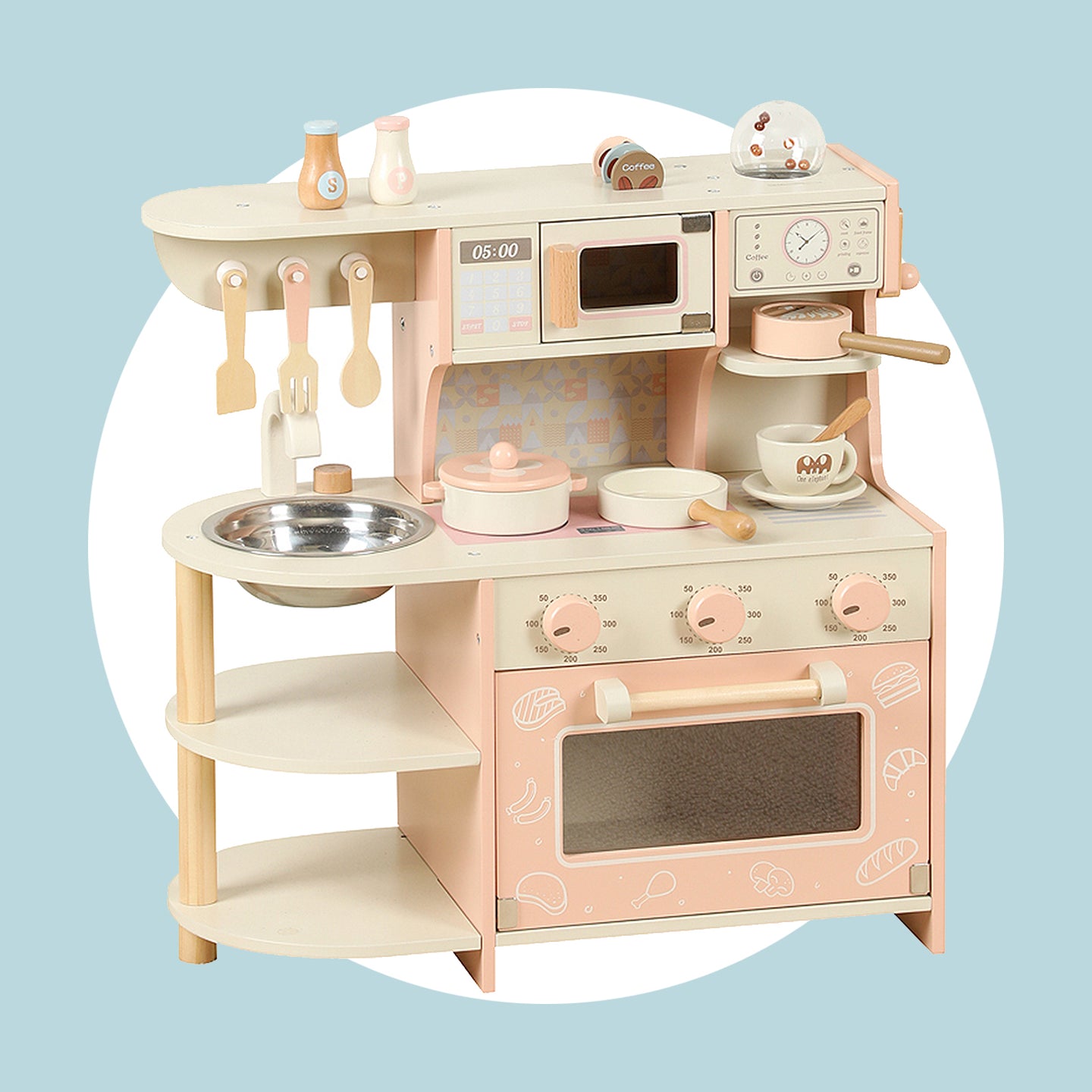 Simulation Pink Coffee Machine Play Kitchen Dishes Cooktop Set Pretend Kid Toy (Copy)