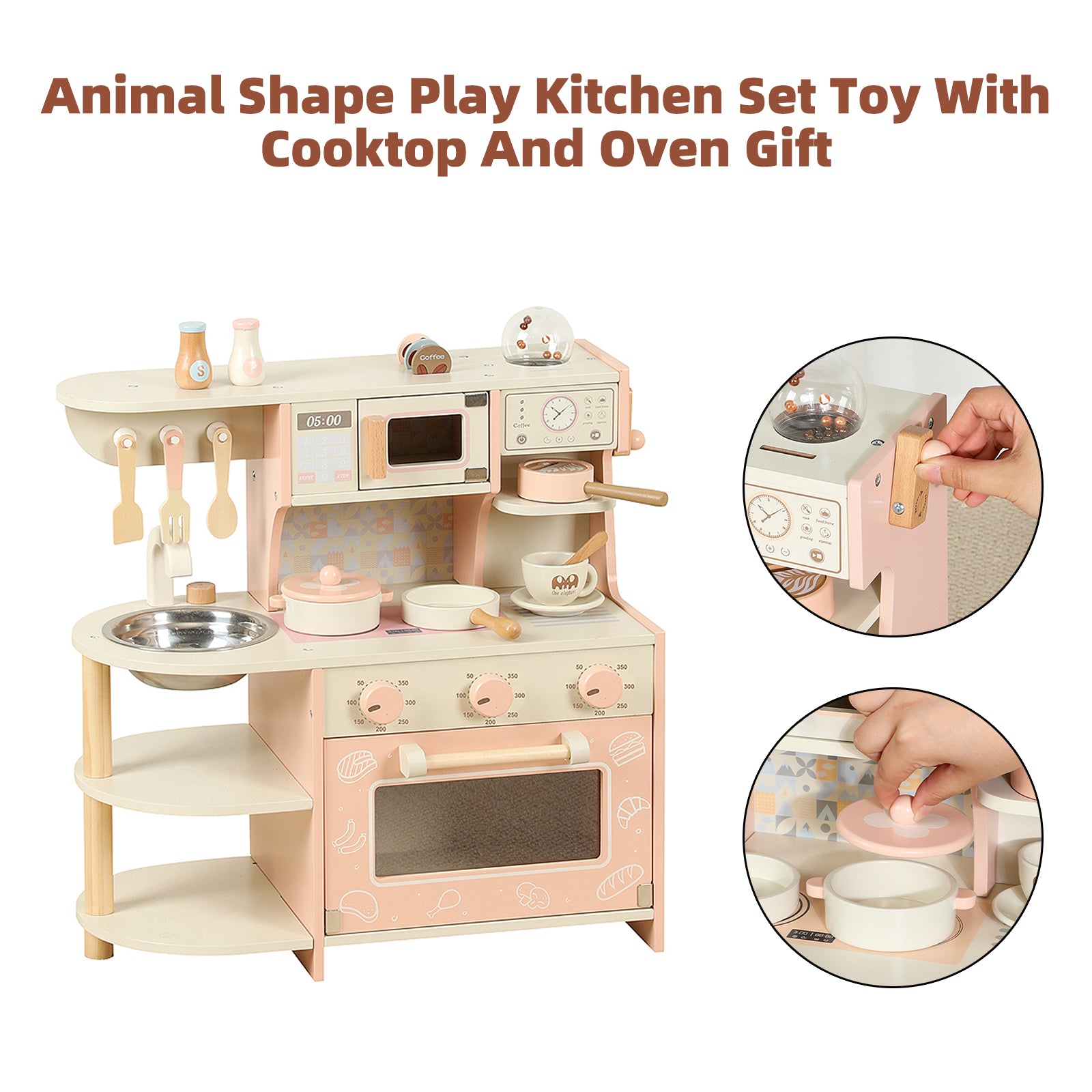 Simulation Pink Coffee Machine Play Kitchen Dishes Cooktop Set Pretend Kid Toy (Copy)