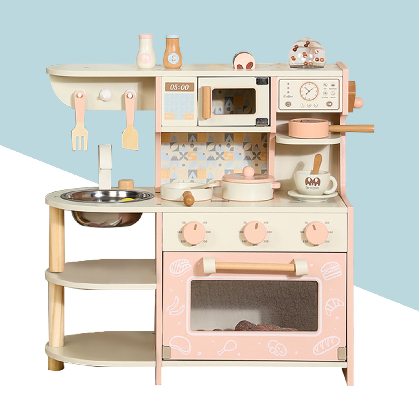 Simulation Pink Coffee Machine Play Kitchen Dishes Cooktop Set Pretend Kid Toy (Copy)