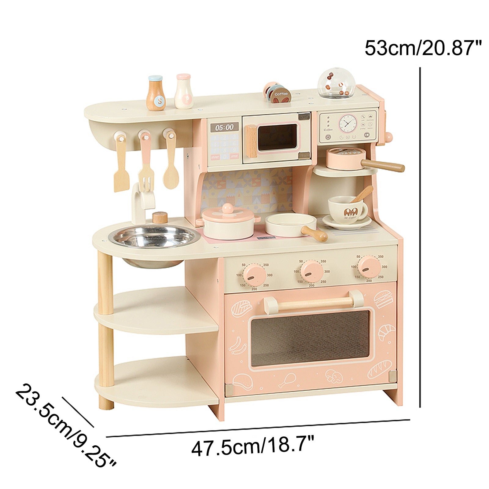 Simulation Pink Coffee Machine Play Kitchen Dishes Cooktop Set Pretend Kid Toy (Copy)