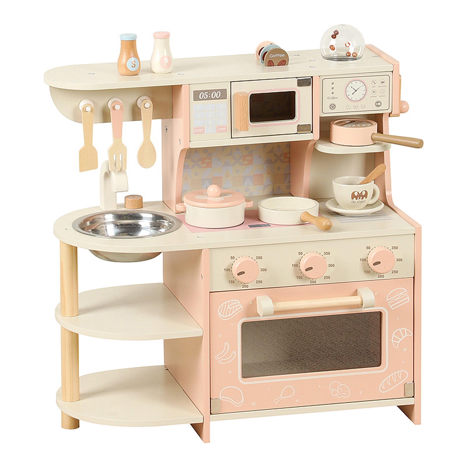 Simulation Pink Coffee Machine Play Kitchen Dishes Cooktop Set Pretend Kid Toy (Copy)