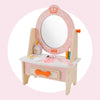 Kid Girls Vanity Table Children Dressing Mirror Make Up Desk Toy Play Gift Set