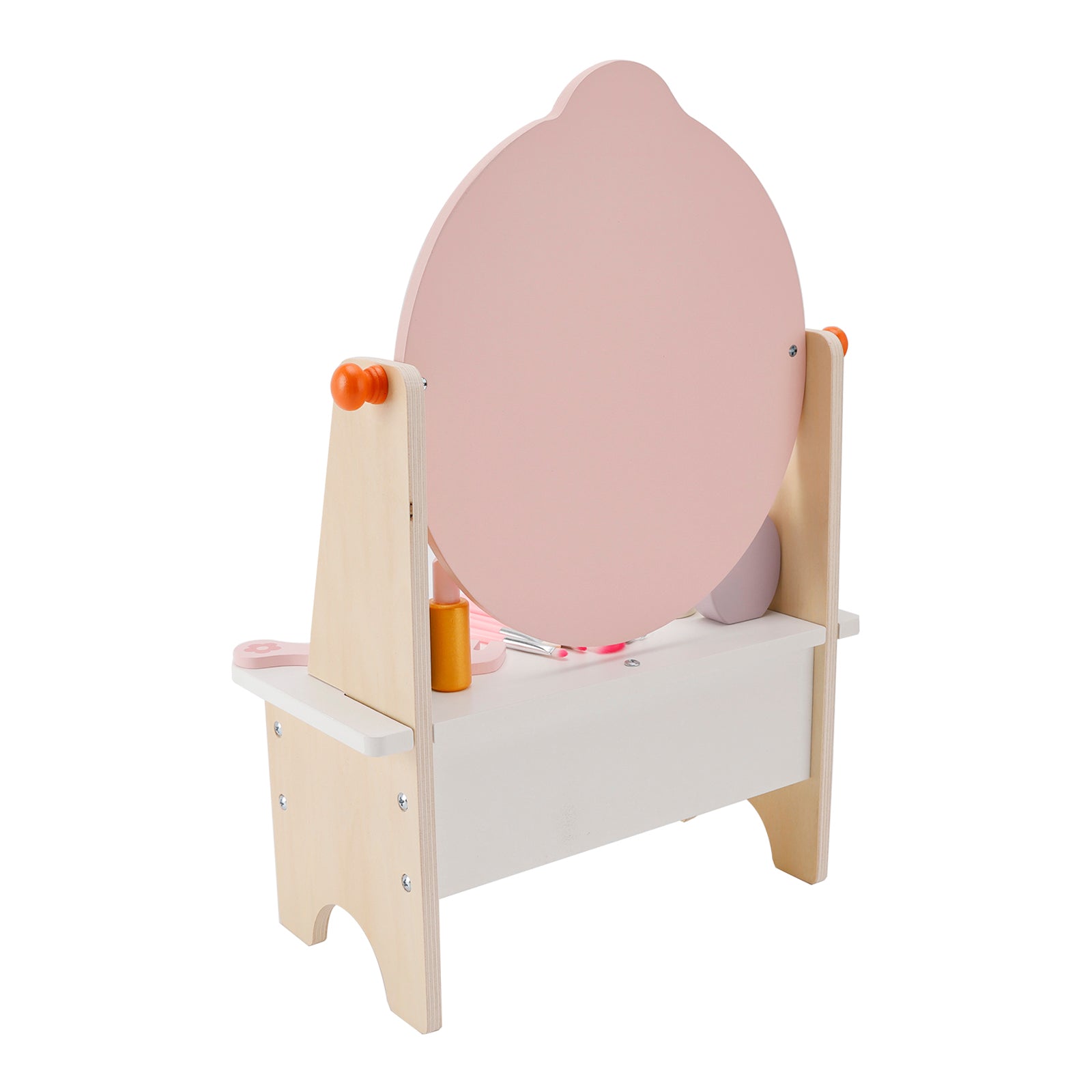 Kid Girls Vanity Table Children Dressing Mirror Make Up Desk Toy Play Gift Set