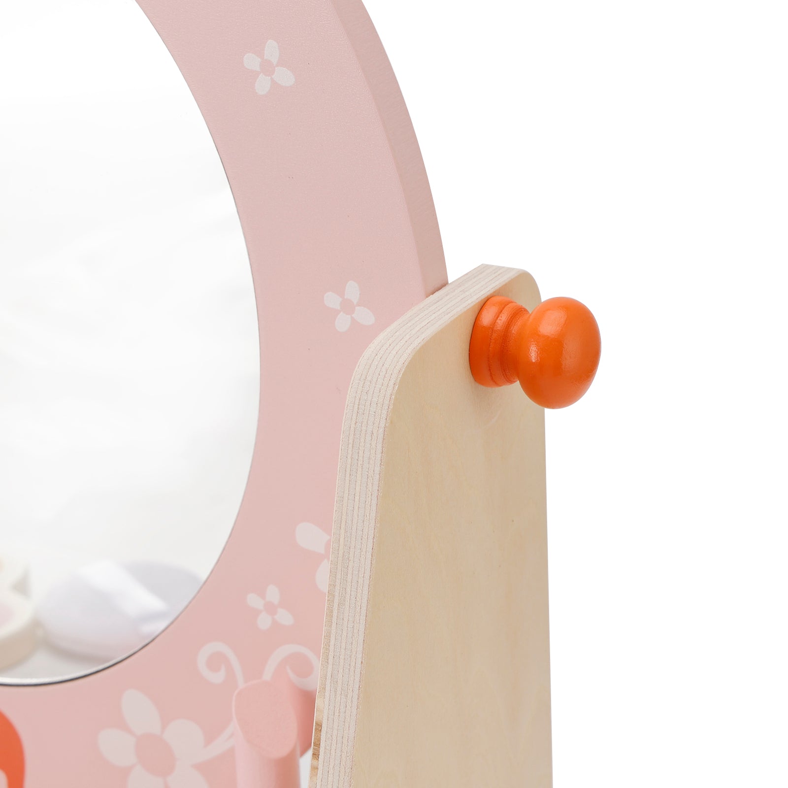 Kid Girls Vanity Table Children Dressing Mirror Make Up Desk Toy Play Gift Set