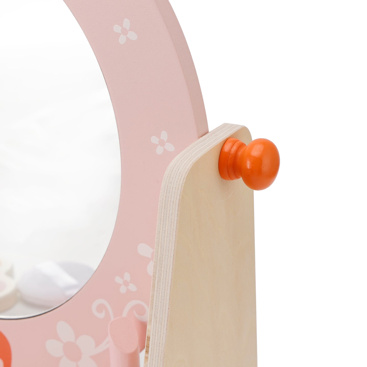 Kid Girls Vanity Table Children Dressing Mirror Make Up Desk Toy Play Gift Set