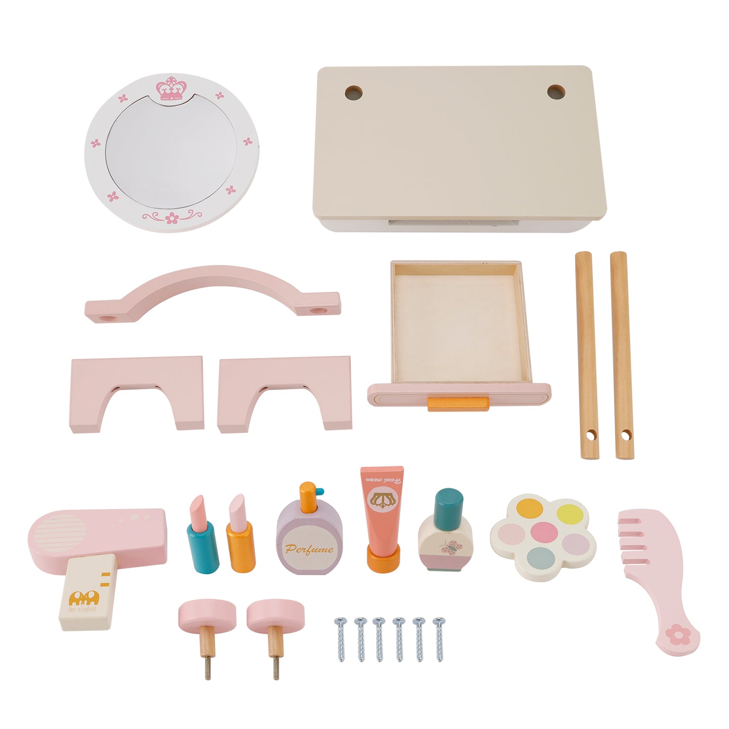 Kid Girls Simulation Vanity Table Children Dressing Mirror Make Up Desk Toy Set