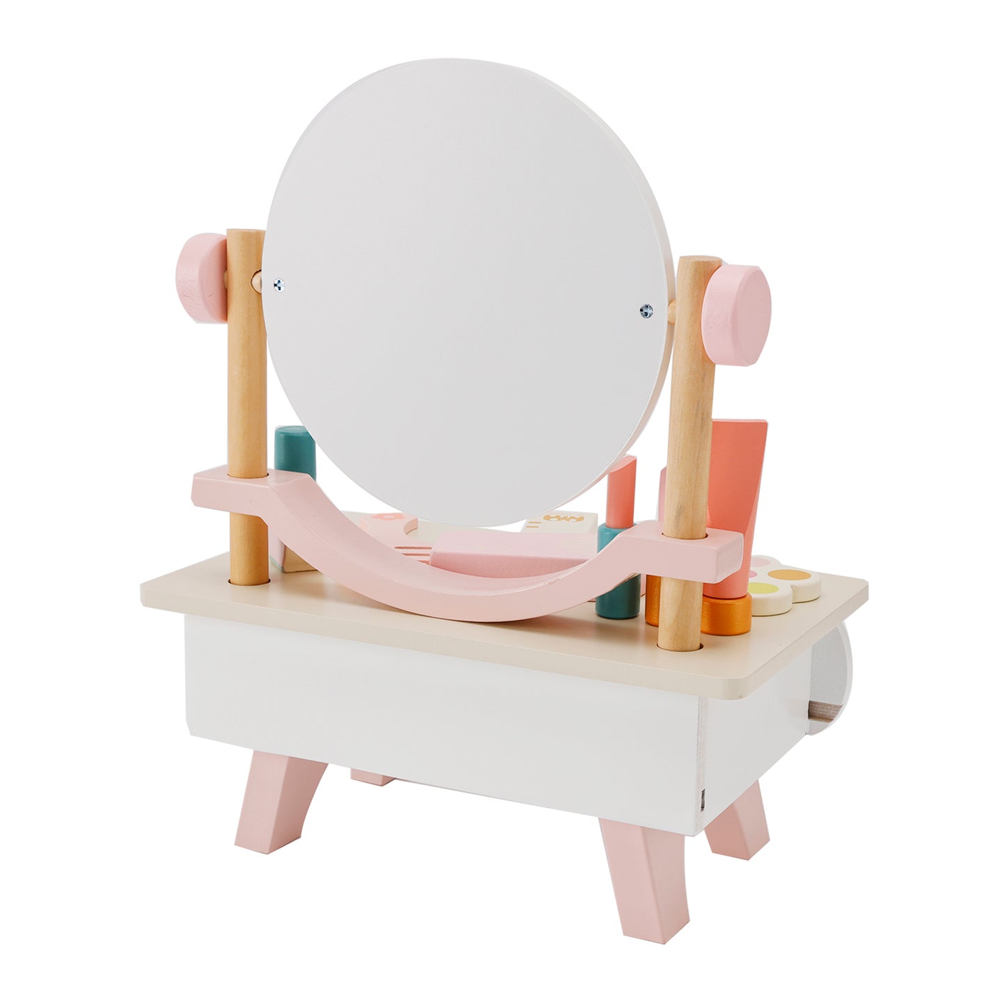 Kid Girls Simulation Vanity Table Children Dressing Mirror Make Up Desk Toy Set