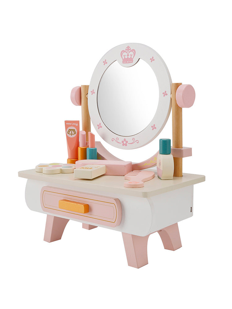 Kid Girls Simulation Vanity Table Children Dressing Mirror Make Up Desk Toy Set