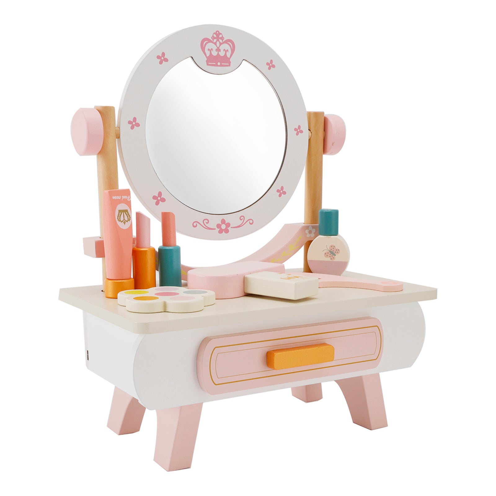 Kid Girls Simulation Vanity Table Children Dressing Mirror Make Up Desk Toy Set