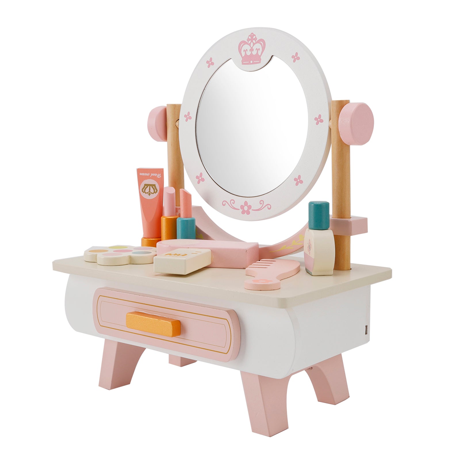 Kid Girls Simulation Vanity Table Children Dressing Mirror Make Up Desk Toy Set