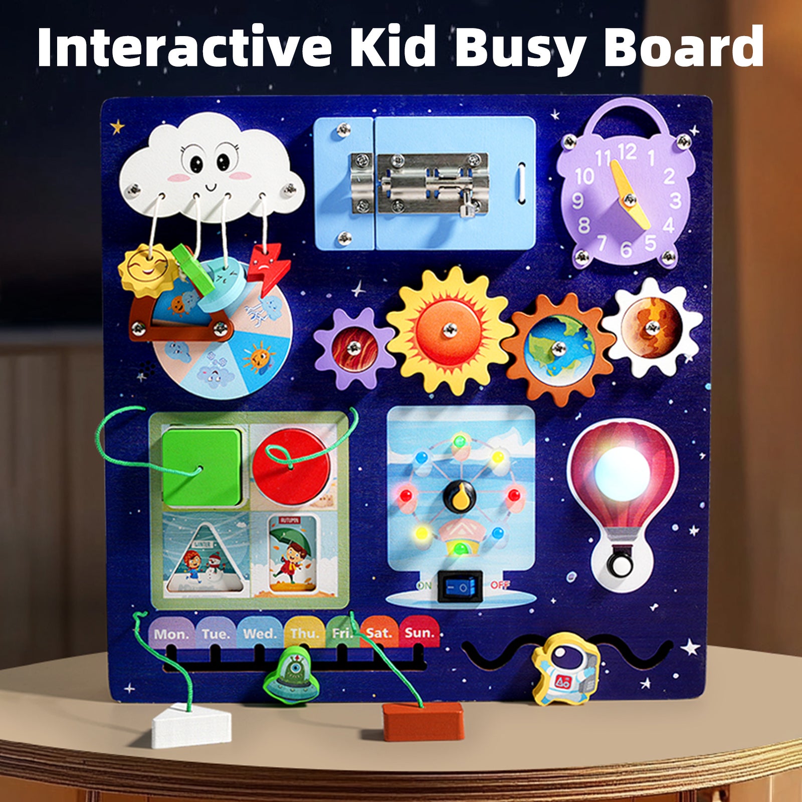 Children Educational Toy 6 Types of Weather Changes Interactive Kid Busy Board