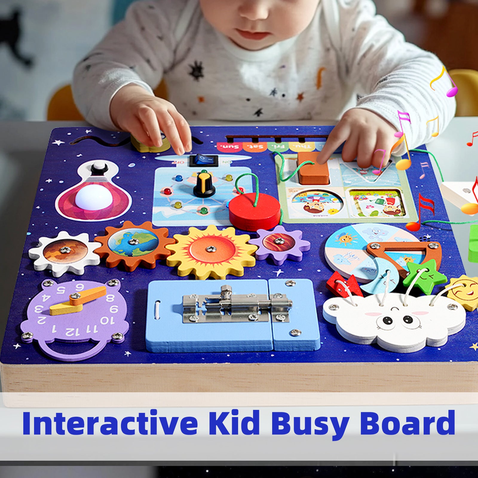 Children Educational Toy 6 Types of Weather Changes Interactive Kid Busy Board