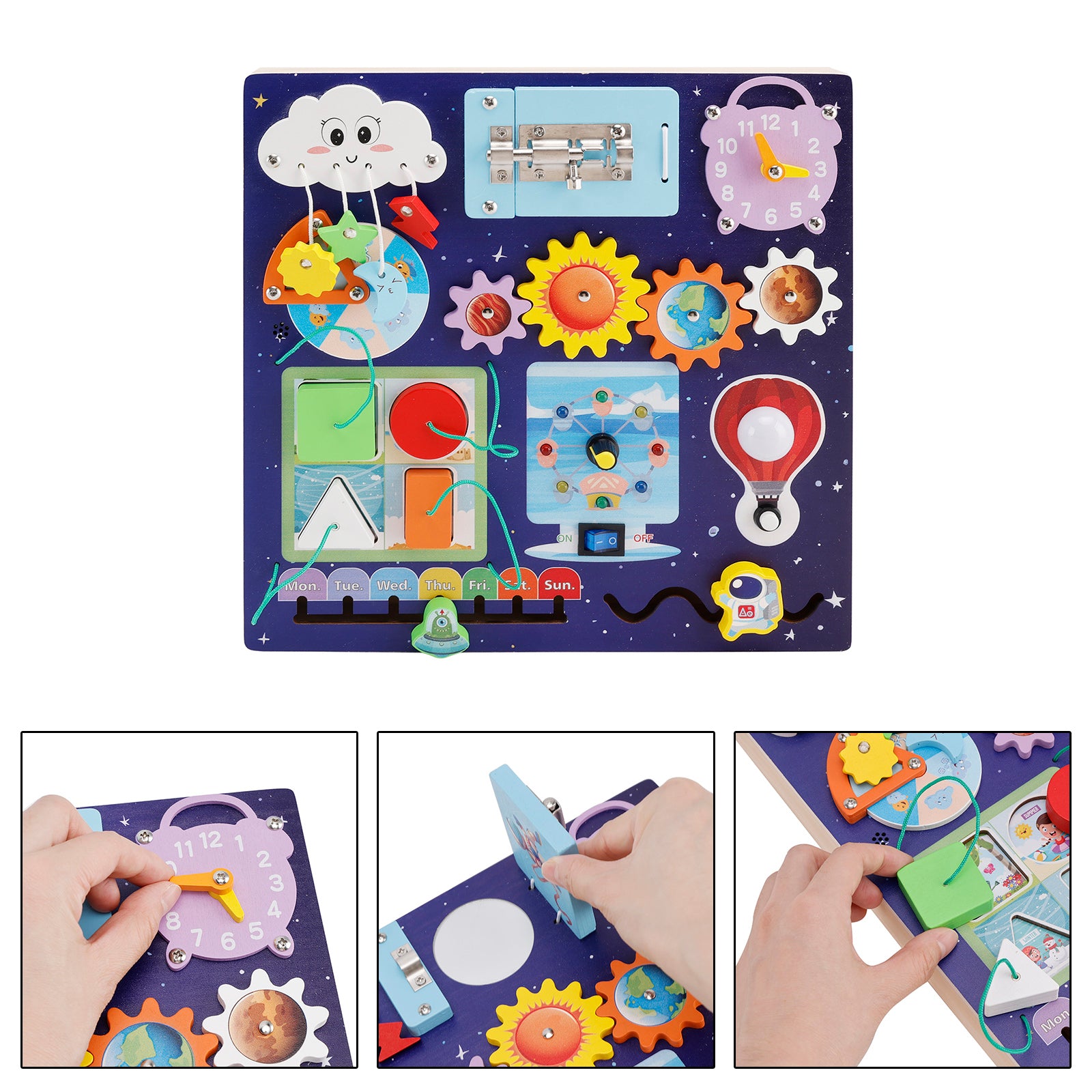 Children Educational Toy 6 Types of Weather Changes Interactive Kid Busy Board