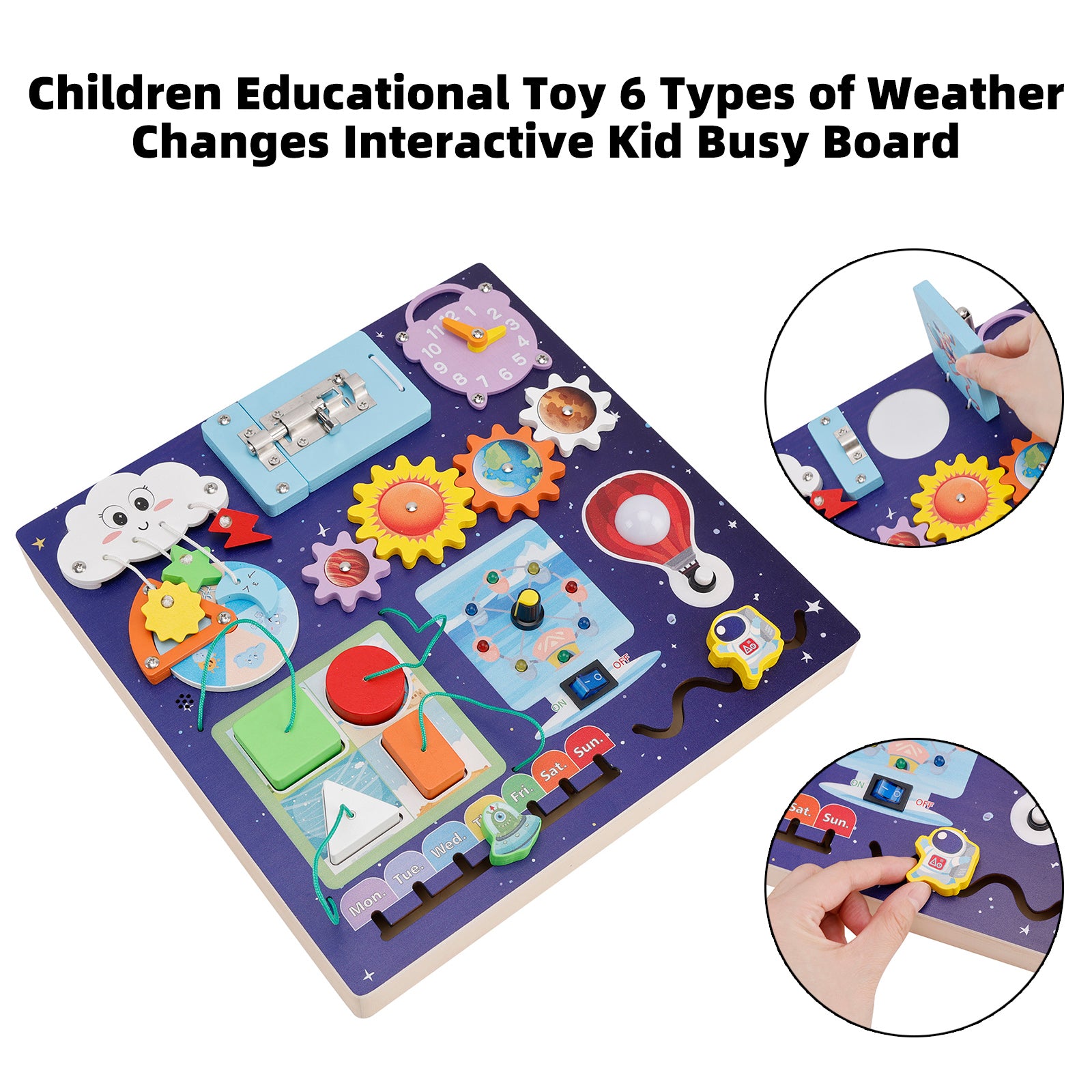 Children Educational Toy 6 Types of Weather Changes Interactive Kid Busy Board