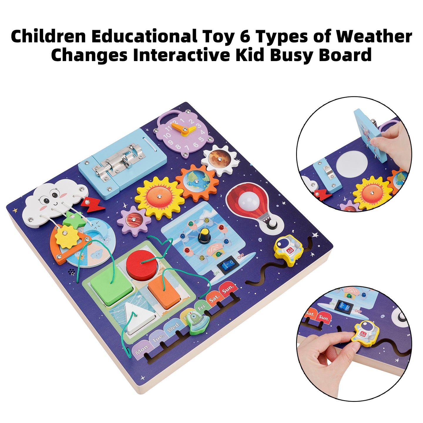 Children Educational Toy 6 Types of Weather Changes Interactive Kid Busy Board