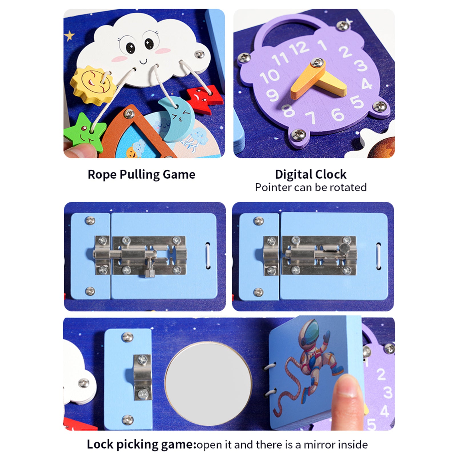 Children Educational Toy 6 Types of Weather Changes Interactive Kid Busy Board
