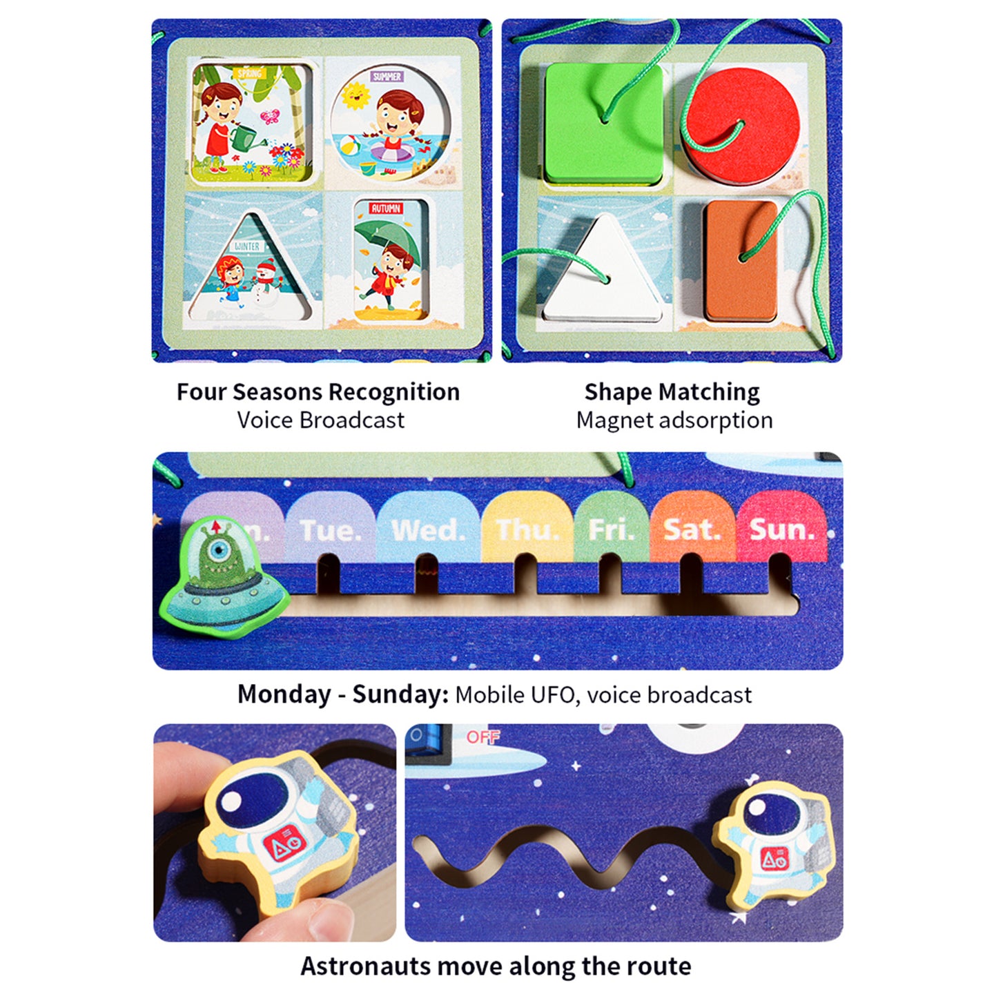 Children Educational Toy 6 Types of Weather Changes Interactive Kid Busy Board