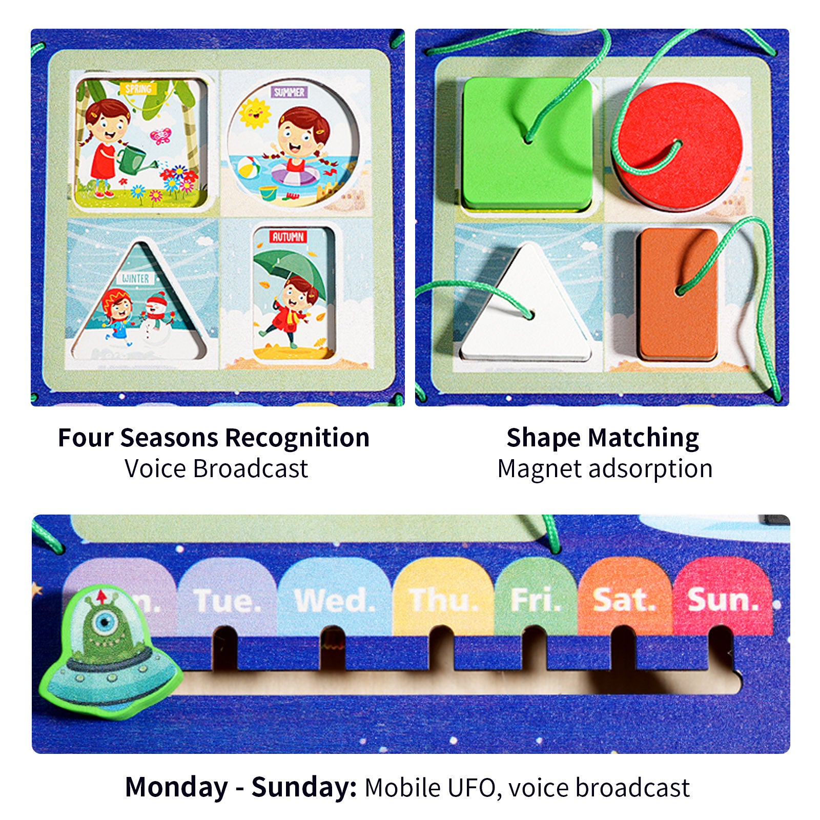 Children Educational Toy 6 Types of Weather Changes Interactive Kid Busy Board