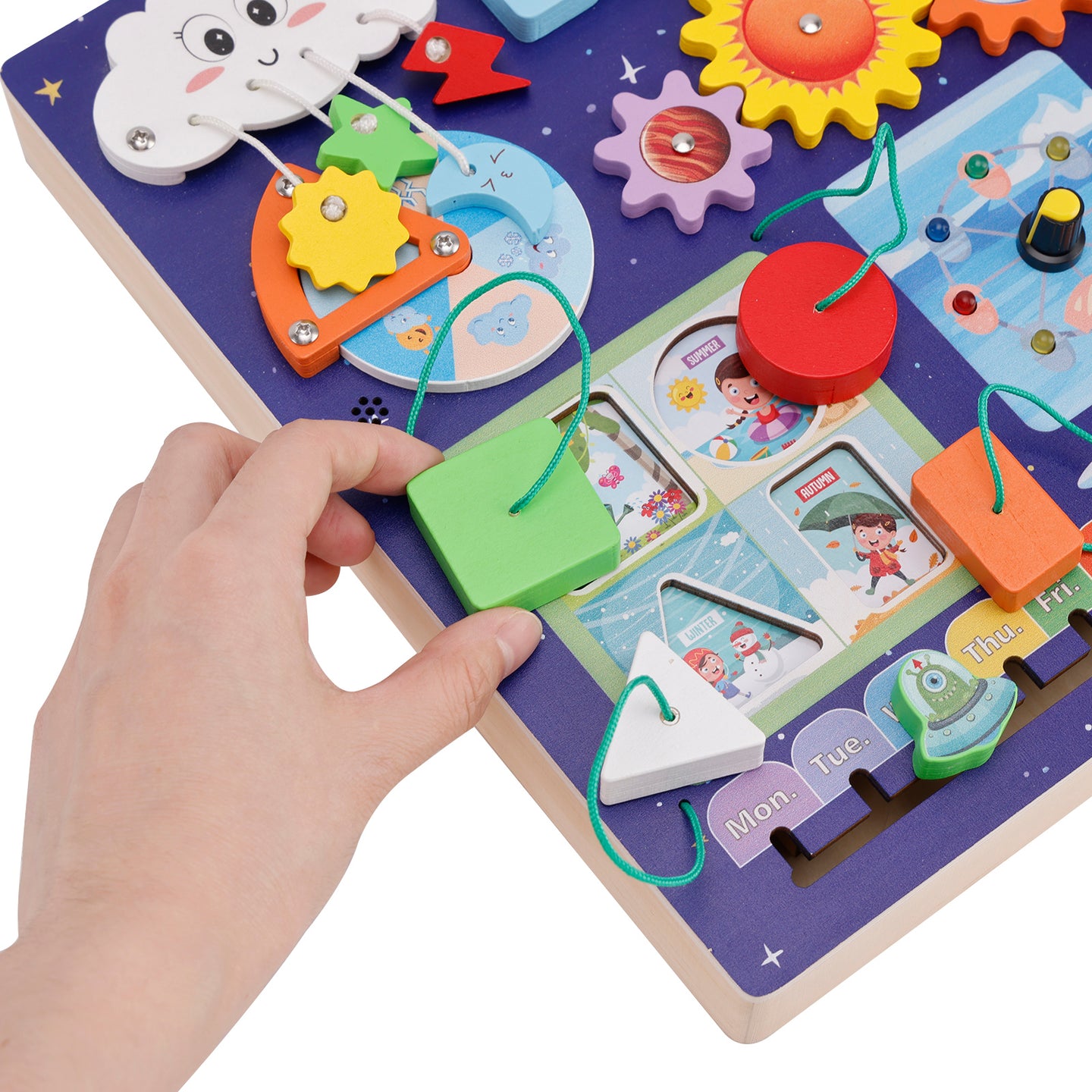 Children Educational Toy 6 Types of Weather Changes Interactive Kid Busy Board