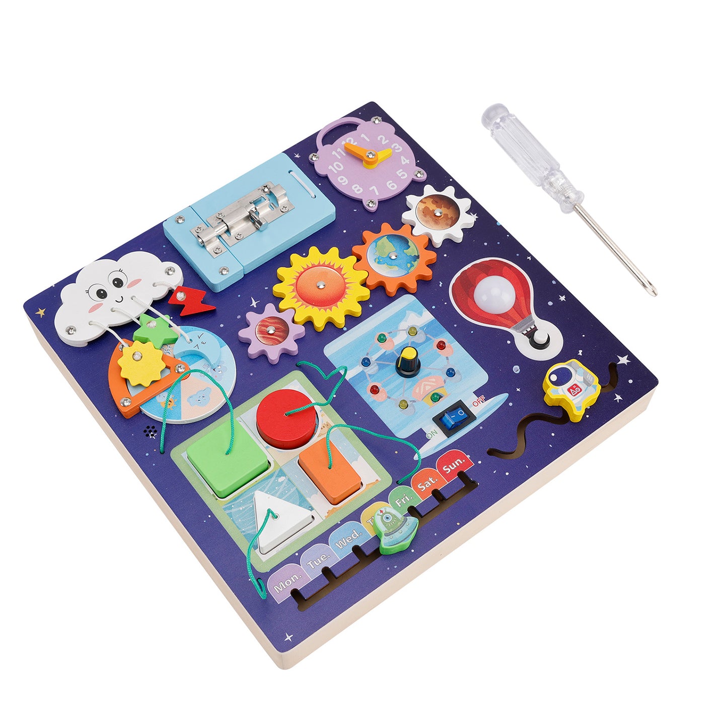 Children Educational Toy 6 Types of Weather Changes Interactive Kid Busy Board