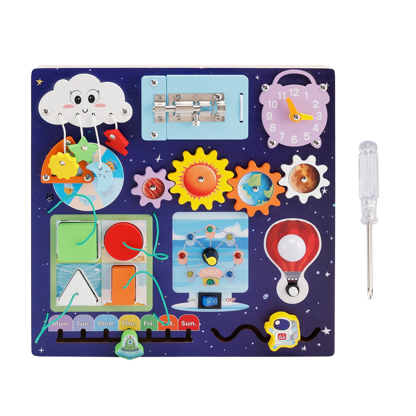 Children Educational Toy 6 Types of Weather Changes Interactive Kid Busy Board
