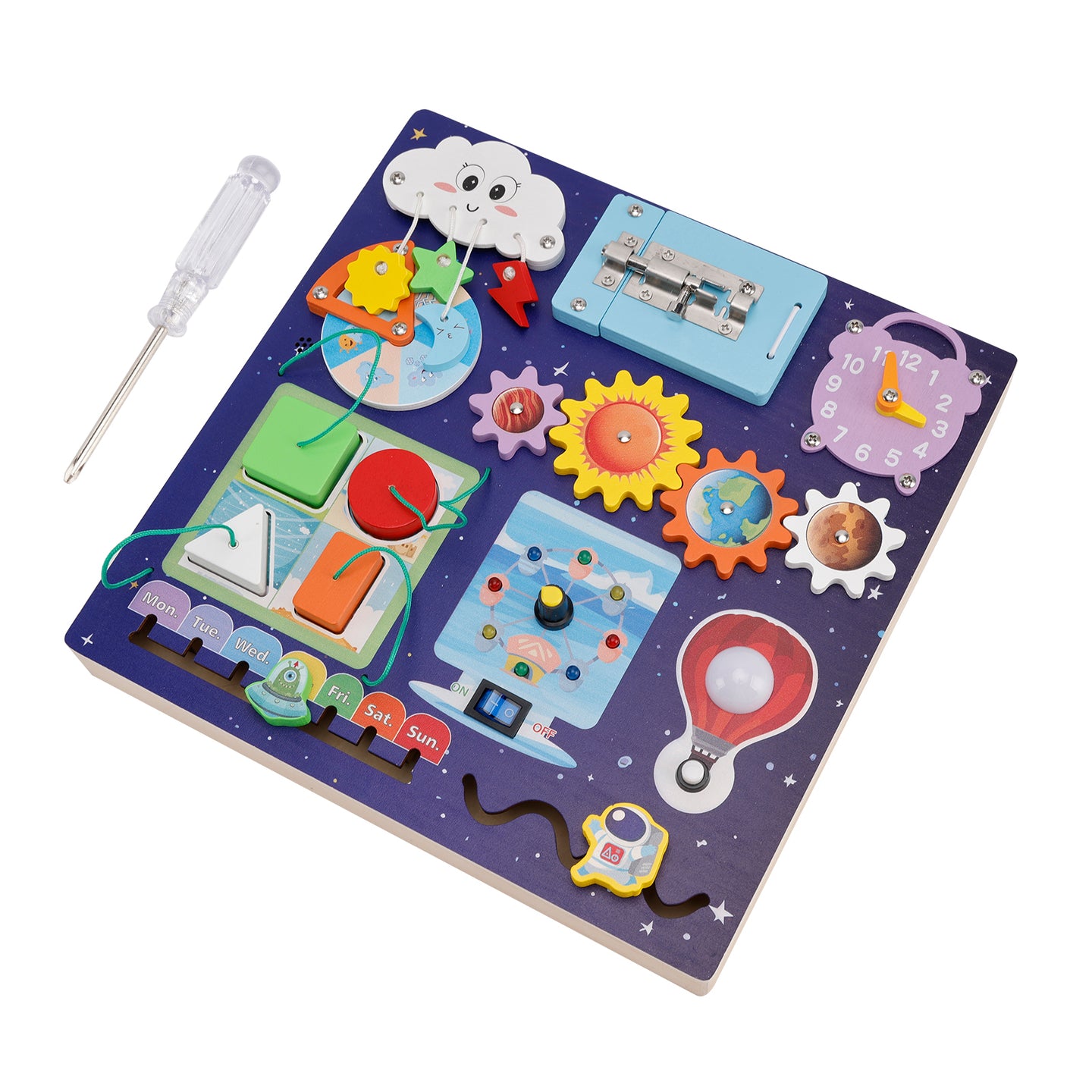 Children Educational Toy 6 Types of Weather Changes Interactive Kid Busy Board