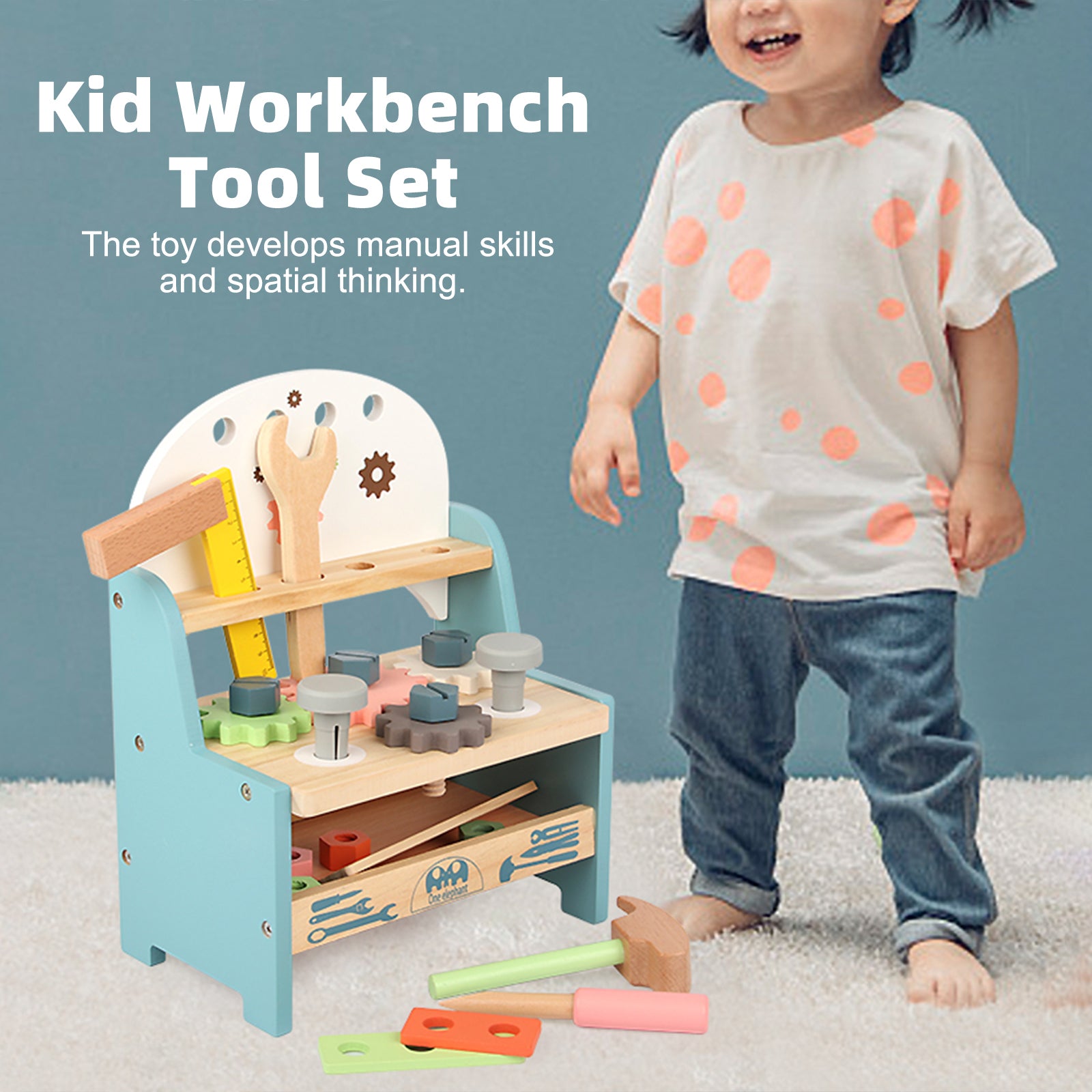 Kid Workbench Tool Set Small Children Mini Tool Bench Workshop Construction Toy