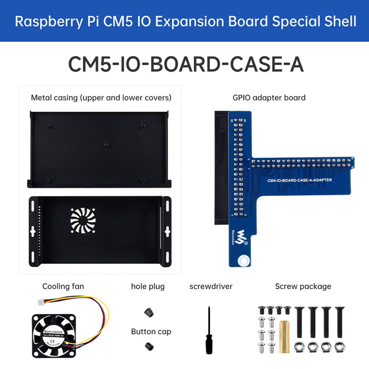 Raspberry Pi CM5 IO Expansion Board Enclosure Metal Heat Dissipation Enclosure