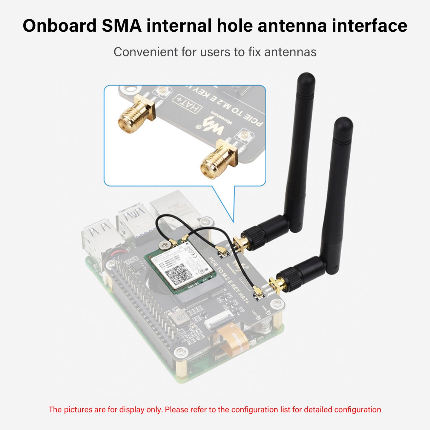 Raspberry Pi 5 PCIe to M.2 E Key Adapter Board For NGFF Wireless Network Card