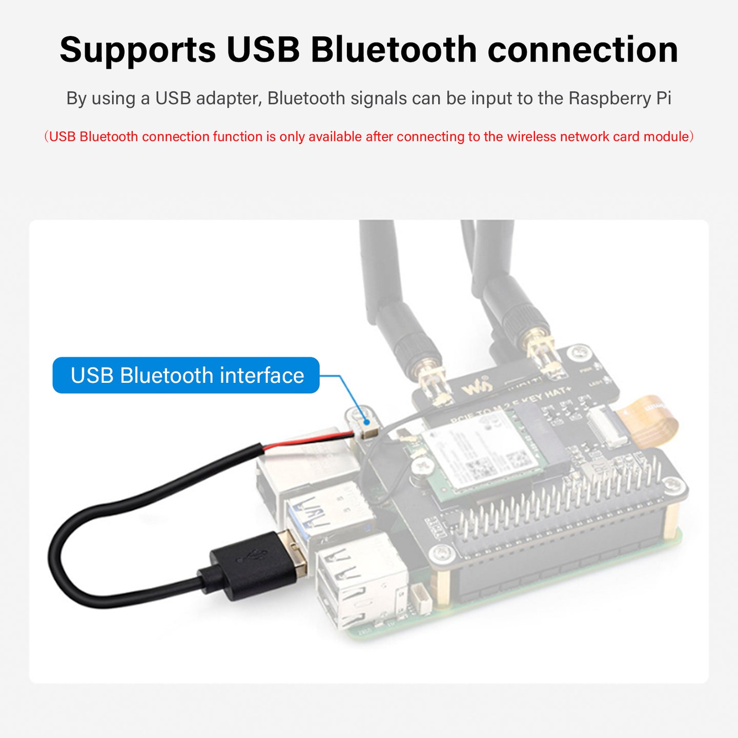 Raspberry Pi 5 PCIe to M.2 E Key Adapter Board For NGFF Wireless Network Card