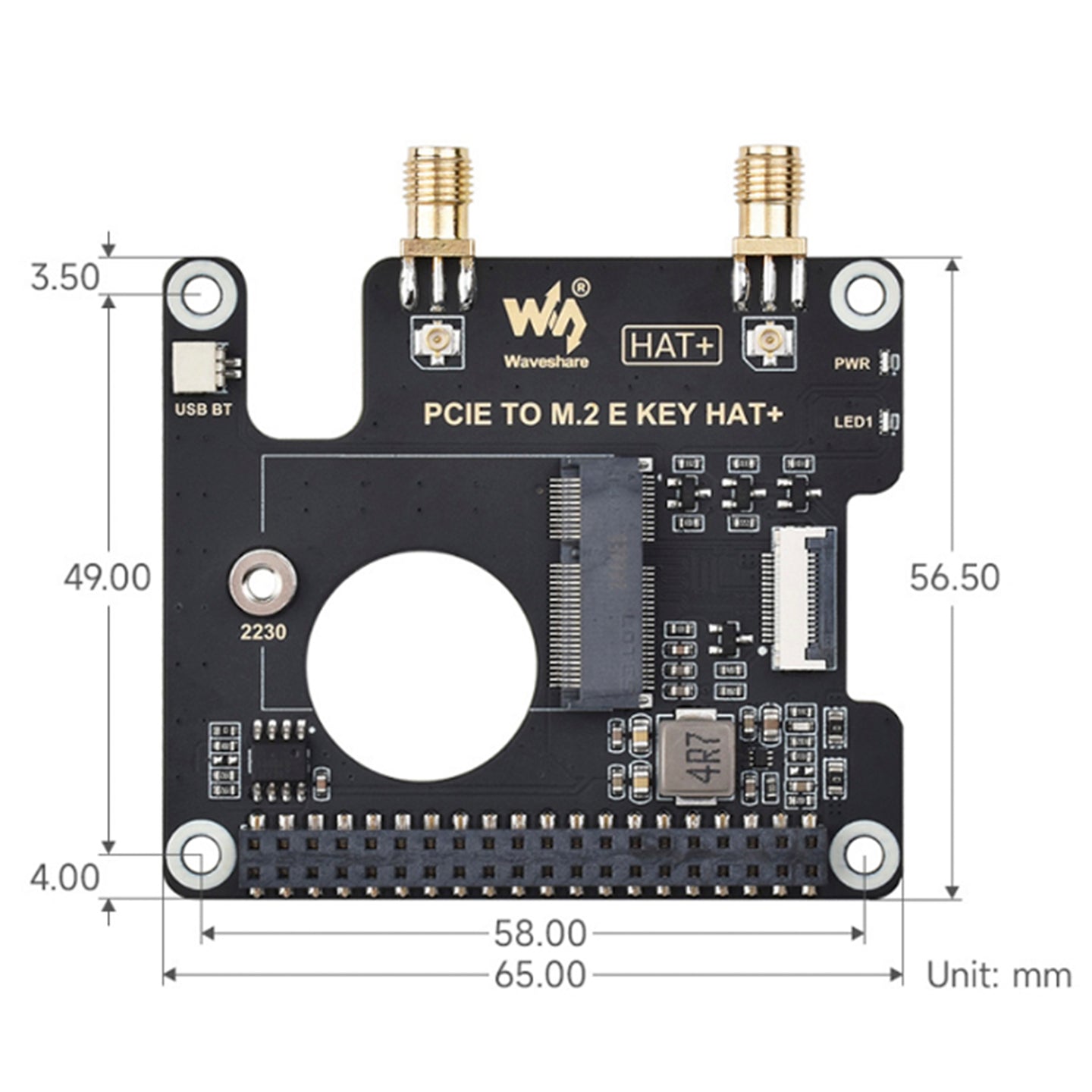 Raspberry Pi 5 PCIe to M.2 E Key Adapter Board For NGFF Wireless Network Card