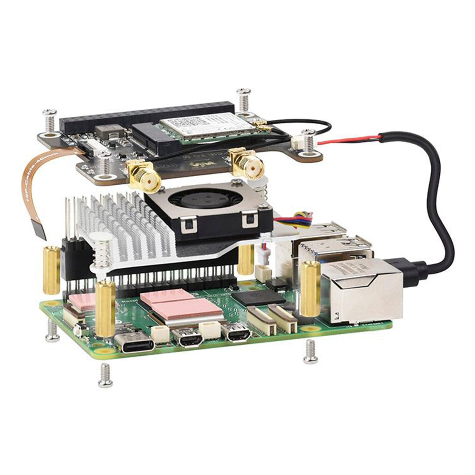 Raspberry Pi 5 PCIe to M.2 E Key Adapter Board For NGFF Wireless Network Card