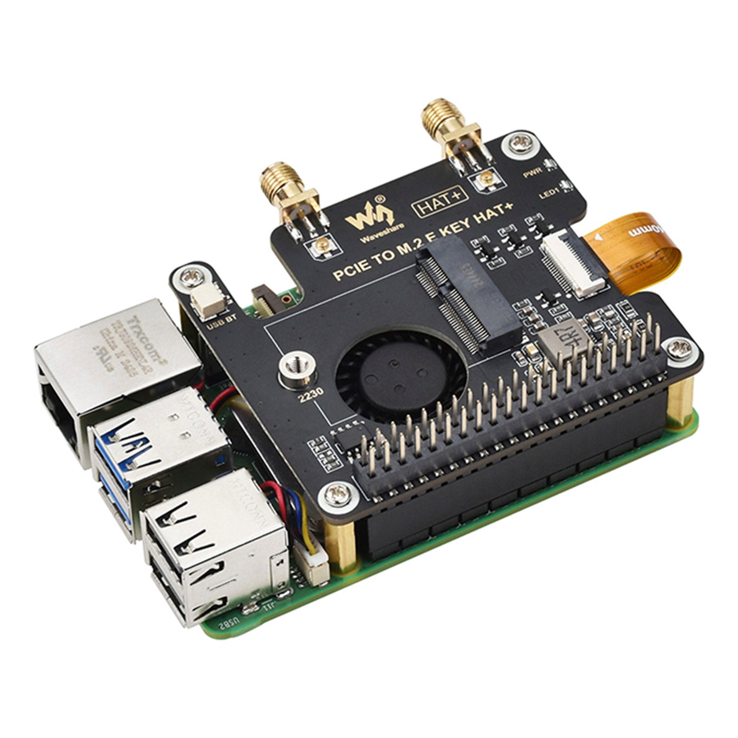 Raspberry Pi 5 PCIe to M.2 E Key Adapter Board For NGFF Wireless Network Card