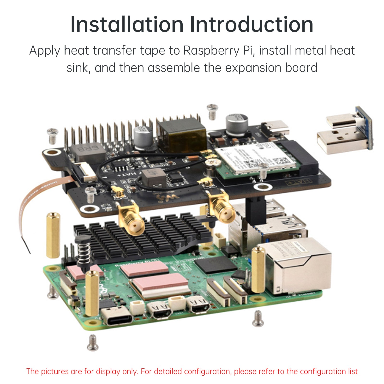 Raspberry Pi 5 PCIe to M.2 E Key with PoE Ethernet Power Supply Adapter Board