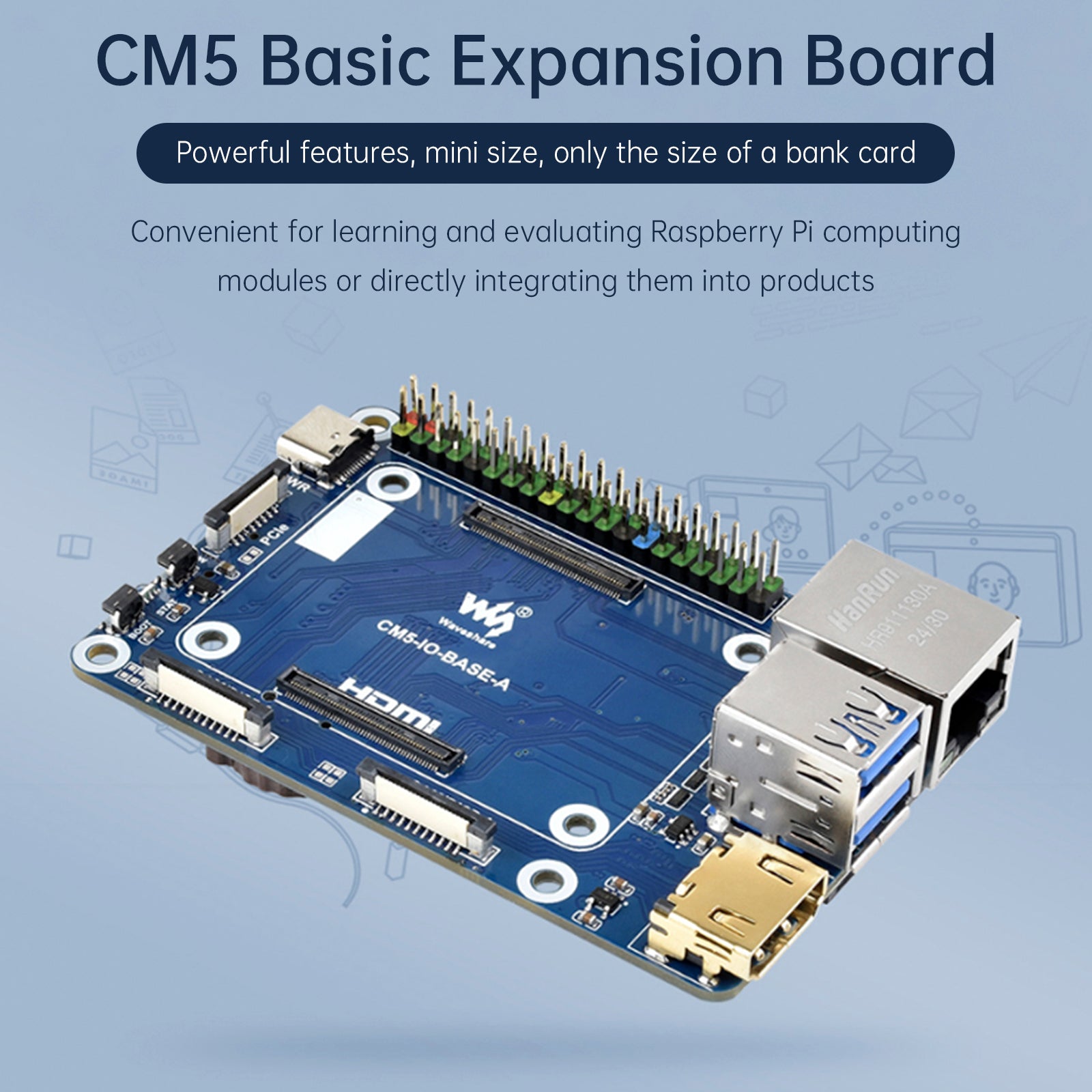 Raspberry Pi Module 5 Expansion Board CM5 Computing Module Core Board Base Plate